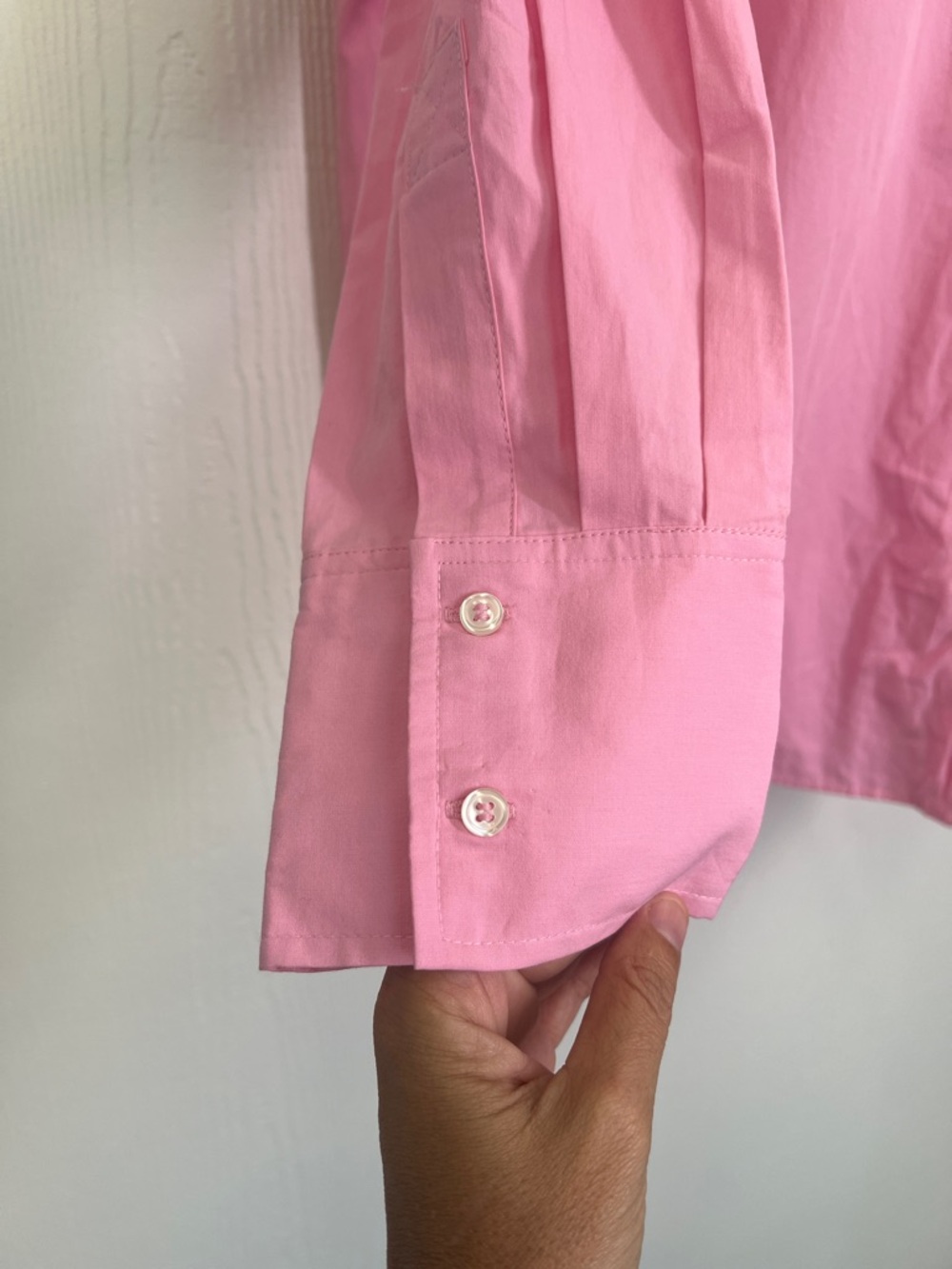 Zara  - Bubble Gum Pink Button Down Long Sleeve Oversized Shirt Size Large - Picture 4 of 9
